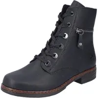 Rieker Schnürstiefeletten Damen Kunstleder Schwarz Größe: 36