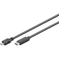 Goobay 67895, 0,2 m, Micro-USB B, USB C, USB 2.0, 0,48 Gbit/s, Schwarz