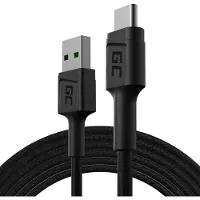 Green Cell KABGC19, 2 m, USB A, USB C, USB 2.0, 0,48 Gbit/s, Schwarz
