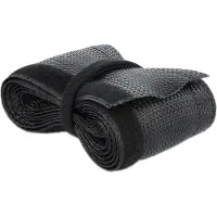 DeLOCK Geflechtschlauch mit Klettverschluss 10 m x 32 mm schwarz, Geflochtener Schlauch, Polyester, Schwarz, 1 Stück(e)