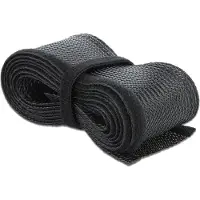 DeLOCK Geflechtschlauch mit Klettverschluss 5 m x 19 mm schwarz, Geflochtener Schlauch, Polyester, Schwarz, 1 Stück(e)