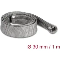 DeLOCK Geflechtschlauch mit Reissverschluss hitzebeständig 1 m x 30 mm grau