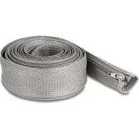 DeLOCK Geflechtschlauch mit Reissverschluss hitzebeständig 3 m x 50 mm grau