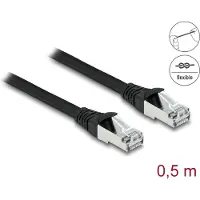 DeLOCK RJ45 Netzwerkkabel Cat.6A S/FTP PUR Outdoor 0,5 m schwarz, 0,5 m, Cat6a, S/FTP (S-STP), RJ-45, RJ-45, Schwarz