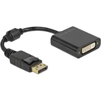 DeLOCK Adapter DisplayPort 1.1 Stecker zu DVI Buchse Passiv schwarz, 0,15 m, DisplayPort, DVI-D, Männlich, Weiblich, Gerade