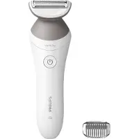 Philips Lady Shaver Series 6000 BRL126/00 Kabellos für die Nass- und Trockenrasur, Folienschaber, 1 Kopf/Köpfe, Silber, Weiß, Rasieren, Nickel, Batterie