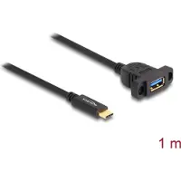 DeLOCK SuperSpeed USB 10 Gbps (USB 3.2 Gen 2) Kabel USB Type-C Stecker zu USB Typ-A Buchse 1 m zum Einbau schwarz, 1 m, USB C, USB A, USB 3.2 Gen 2 (3.1 Gen 2), 10 Gbit/s, Schwarz