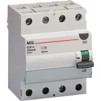 AEG FP A 4 63/030 - FI-Schalter 4P Typ A 63A, 30mA, 4TE 4TQA603410R0000 FPA463030