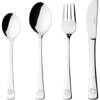 Leonardo Kinderbesteck "Kinderbesteck Bambini 4er Set silber", silber, Essbesteck-Sets, Kinderbesteck