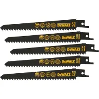 Dewalt Bi-Metall HCS Säbelsägeblatt für Holz & Kunststoff 5 Stück - DT2362-QZ