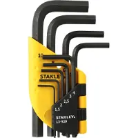 Stanley Stiftschlüssel-Set 9-teilig 1,5-2-2,5-3-4-5-6-8-10mm kurz Silizium-Stahl - 1-13-929
