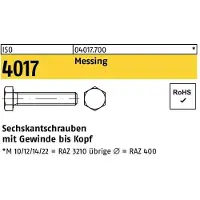 Reyher DIN 933 / ISO 4017 Messing M 16x50 - Sechskantschrauben mit Gewinde bis Kopf