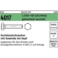 Reyher ISO 4017 - Stahl 1.7218 verzinkt - M 16x80 - Sechskantschrauben mit Gewinde bis Kopf - mit DGRL-