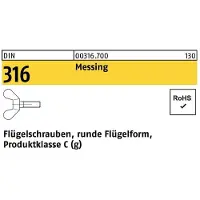 Reyher DIN 316 - Messing - M 5x10 - Flügelschrauben deutsche Form