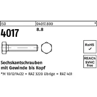 Reyher DIN 933 / ISO 4017 - Stahl 8.8 blank - M 8x150 - Sechskantschrauben mit Gewinde bis Kopf