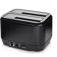 LC-Power LC-DOCK-U3-III - HDD-Dockingstation mit Klon-Funktion, Ein/Aus-Schalter Schächte: 2 - 2,5" / 3,5" gemeinsam genutzt (6,4 cm/8,9 cm gemeinsam genutzt)