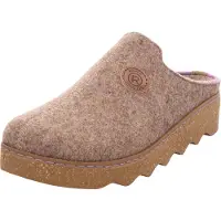 Rohde Pantoffel "Foggia-D", Damen, Gr. 41, Filz, beige (natur), meliert, Schuhe Pantoffel, Hausschuh, Clog, zweifarbiger Homeslipper mit Profilsohle, Topseller