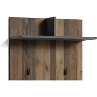 ByLiving Garderobenpaneel "Ben", grau (old wood, anthrazit), B:60cm H:136cm T:27cm, Holzwerkstoff, Garderobenpaneele, Garderobenpaneel, Breite 60 cm, mit Kleiderhaken und Ablage