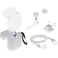DeLOCK Apple AirPods Zubehörset weiß, Hülle, Kunststoff, Silikon, Weiß