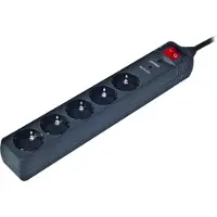EnerGenie SPG5-C-5, 5 AC-Ausgänge, Typ F, 50 - 60 Hz, Schwarz, 1,5 m, 450 g
