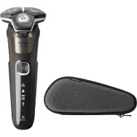 Philips SHAVER Series 5000 S5886/30, Rotationstrasierer, Schwarz, Braun, Tasten, LED, Batterie / USB, Integrierte Batterie