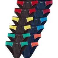 Le jogger Slip , Herren, Gr. 5, 12 Stk., Jersey, blau (marine, schwarz), Jersey, Obermaterial: 100% Baumwolle, unifarben, körpernah, Unterhosen Slip, mit Farbhighlights