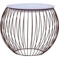 Möbelando Couchtisch "Prosselsheim" aus Metall, MDF in weiß. Abmessungen (B/H) 51x41 cm