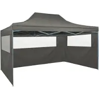 vidaXL Faltzelt mit 3 Wänden 431x291x315 cm Anthrazit