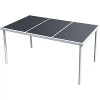 vidaXL Gartentisch 150x90x74 cm Schwarz Stahl