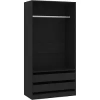vidaXL Kleiderschrank Schwarz 100x50x200 cm Holzwerkstoff