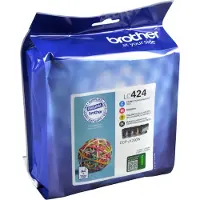 Brother Original Tintenpatronen LC-424 CMYK, Mixpack, cyan, magenta, gelb, schwarz
