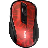 Rapoo M500, Rechts, Optisch, RF Wireless + Bluetooth, 1600 DPI, Rot
