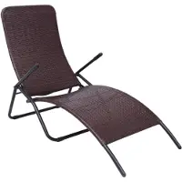 vidaXL Sonnenliege Klappbar Poly Rattan Brown