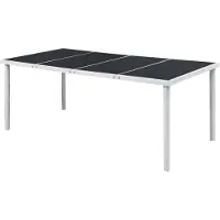 vidaXL Gartentisch 190x90x74 cm Schwarz Stahl