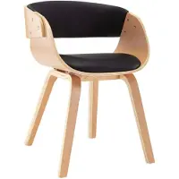vidaXL Esszimmerstuhl Schwarz Bugholz und Kunstleder