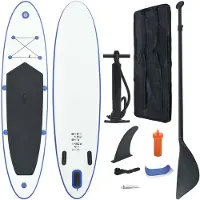 vidaXL SUP-Board Aufblasbar Blau und Weiß