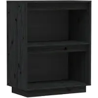 vidaXL Beistellschrank Schwarz 60x34x75 cm Massivholz Kiefer