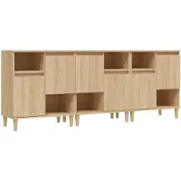vidaXL Sideboards 3 Stk. Sonoma-Eiche 60x35x70 cm Holzwerkstoff