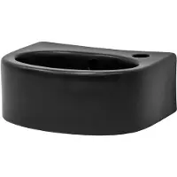 LuxeBath Waschbecken Aufsatzwaschbecken Oval 33,5x25,5x13 cm, Schwarz matt, aus Keramik