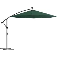 vidaXL Sonnenschirm Ampelschirm mit LED-Beleuchtung 300 cm Metallmast