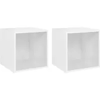vidaXL TV-Schränke 2 Stk. Weiß 37x35x37 cm Holzwerkstoff