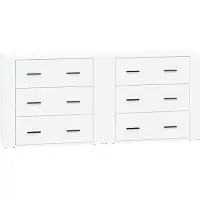 vidaXL Sideboards 2 Stk. Weiß Holzwerkstoff