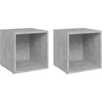vidaXL TV-Schränke 2 Stk. Betongrau 37x35x37 cm Holzwerkstoff