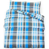 vidaXL Bettwäsche-Set Blau und Grau 220x240 cm Baumwolle