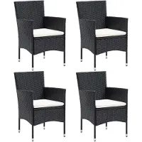 vidaXL Garten-Essstühle 4 Stk. Poly Rattan Schwarz