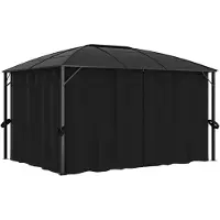 vidaXL Pavillon mit Vorhängen 400 x 300 x 265 cm Anthrazit
