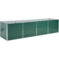 vidaXL Garten-Hochbeet Verzinkter Stahl 320x80x77 cm Grün