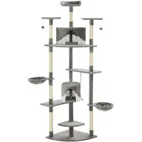 vidaXL Katzen-Kratzbaum mit Sisal-Kratzsäulen 203 cm Grau und Weiß