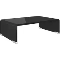 vidaXL TV-Tisch/Bildschirmerhöhung Glas Schwarz 40x25x11 cm