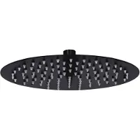 vidaXL Regenbrause Edelstahl 25 cm Rund Schwarz